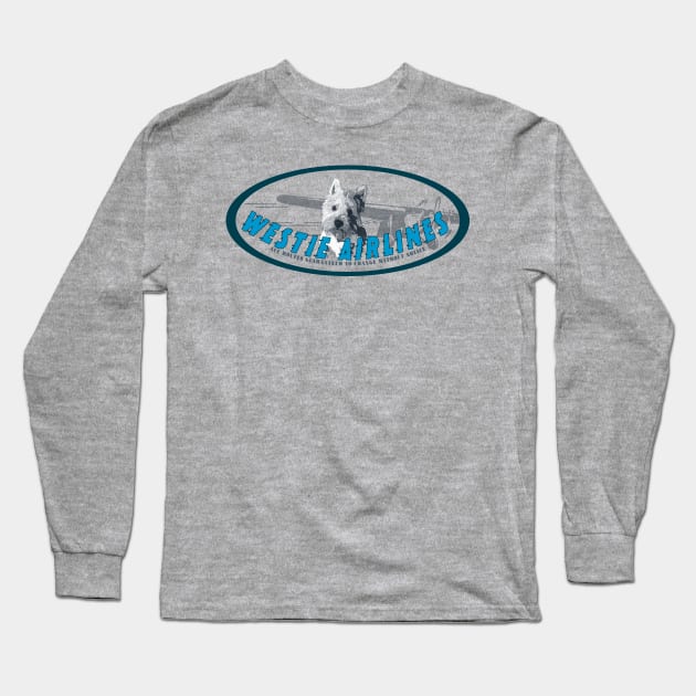 West Hyland Terrier Airline Logo Long Sleeve T-Shirt by seadogprints